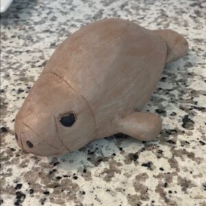 Handcrafted Wooden Manatee Figurine